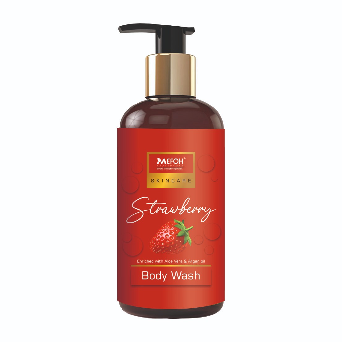 Mefoh Strawberry Body Wash – Refreshing & Moisturizing Body Wash for Soft, Fruity-Scented Skin
