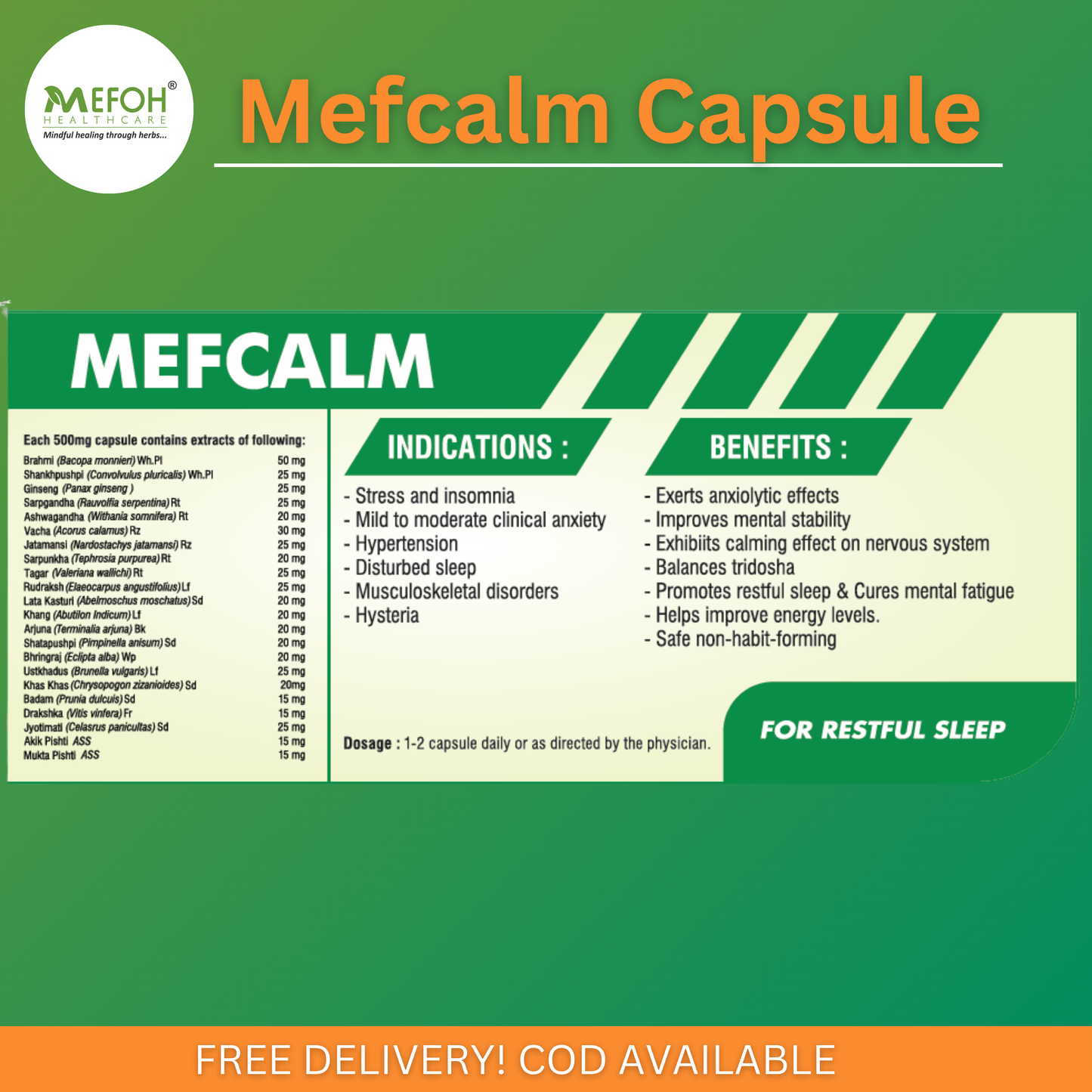 MefCalm – Ayurvedic Stress Relief & Relaxation Support