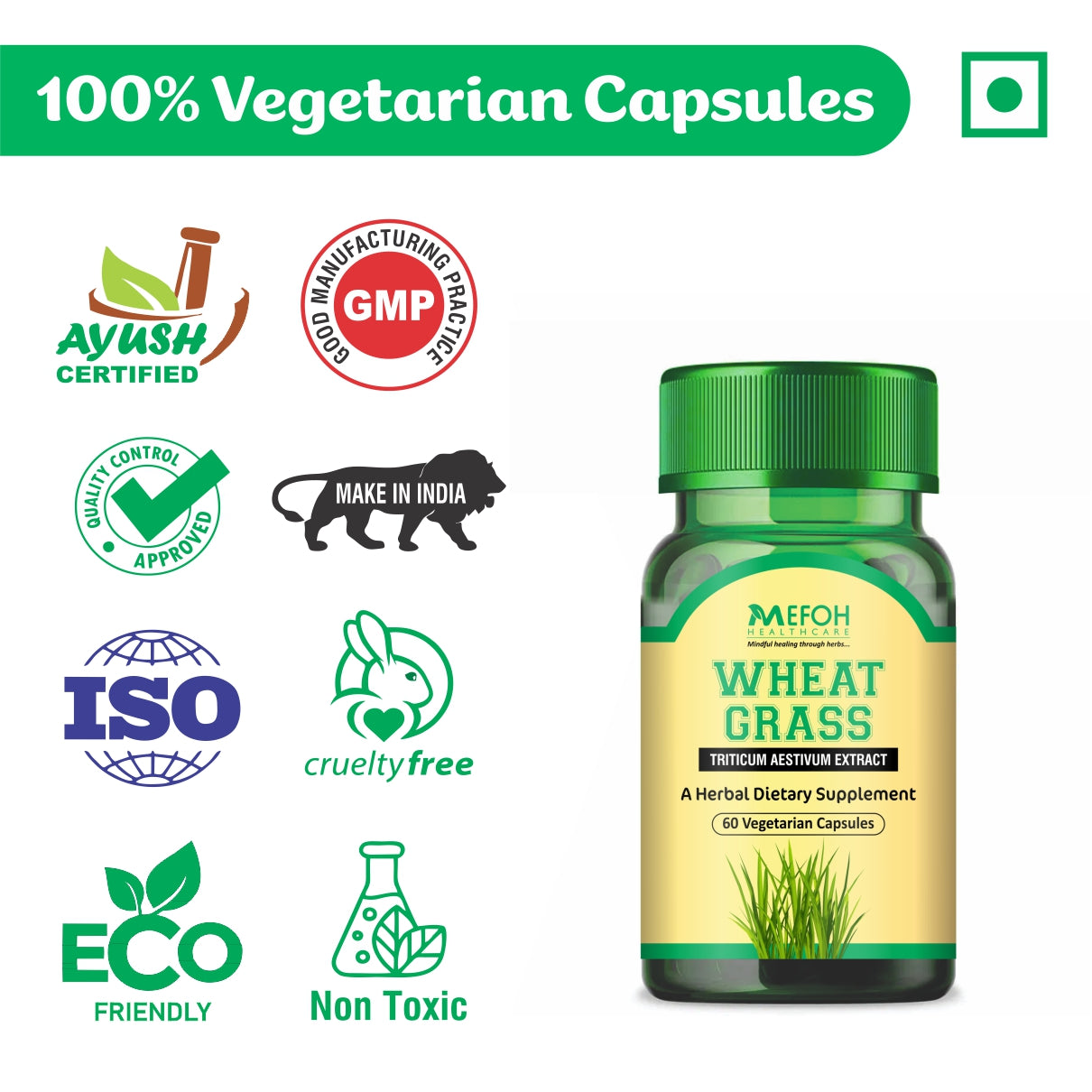 Mefoh Wheat Grass Capsules – Daily Detox, Energy Boost & Nutrient Powerhouse