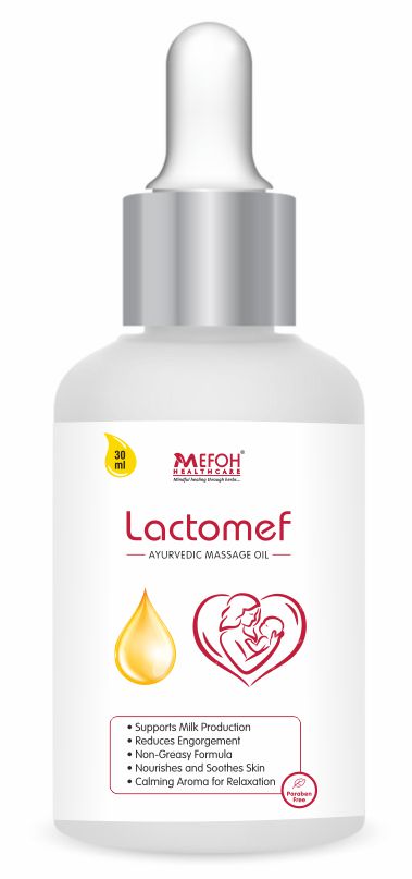 MEFOH Lactomef Massage Oil | Ayurvedic Postnatal Breast Massage Oil for Lactation Support – Enhances Milk Flow & Reduces Engorgement – 30ml