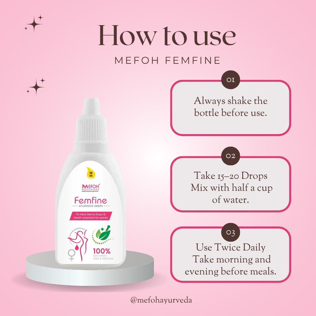 MEFOH FEMFINE Drops | Ayurvedic Hormonal Balance & Women’s Wellness Tonic | Supports Menstrual Health, Reduces Cramps & Boosts Energy – 30ml
