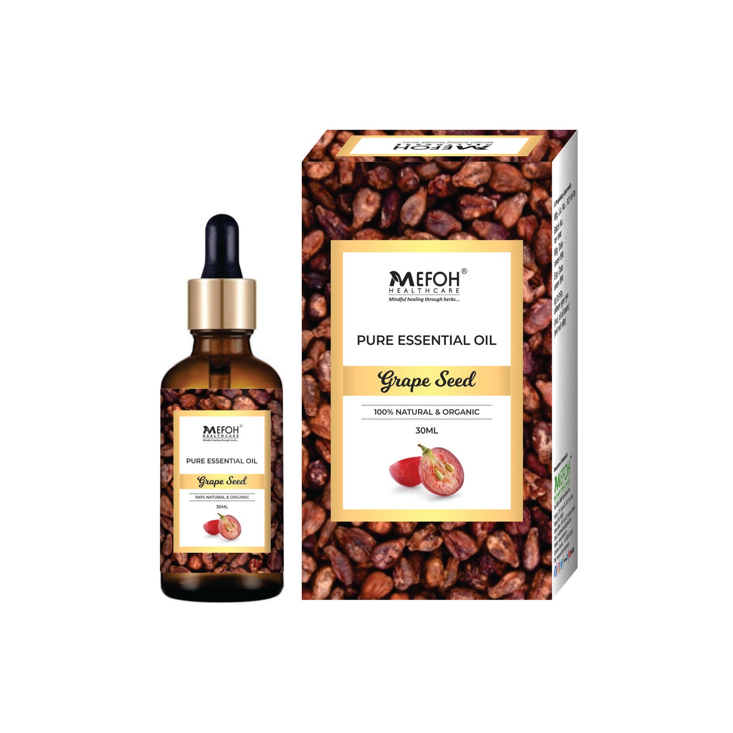 Mefoh Grapeseed Oil – Pure & Natural, Cold-Pressed for Skin, Hair & Massage