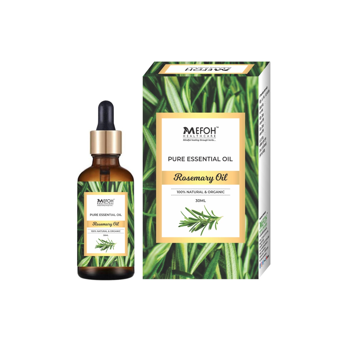 Mefoh Rosemary Essential Oil – Pure & Natural, Revitalizing Oil for Hair Growth, Skin Health & Aromatherapy