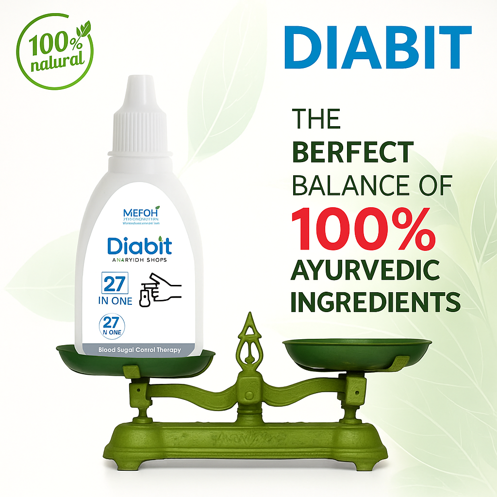 MEFOH DIABIT Drops - Ayurvedic Blood Sugar Support | (Pack of 2)