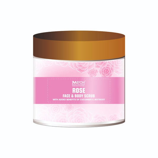 Mefoh Rose Face & Body Scrub – Exfoliating & Hydrating Scrub for Soft, Radiant Skin