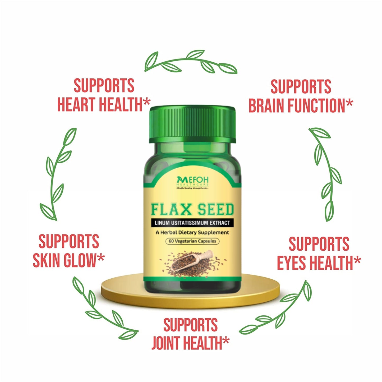 Mefoh Flax Seed Capsules – Essential Omega-3 & Fiber for Heart and Digestive Health