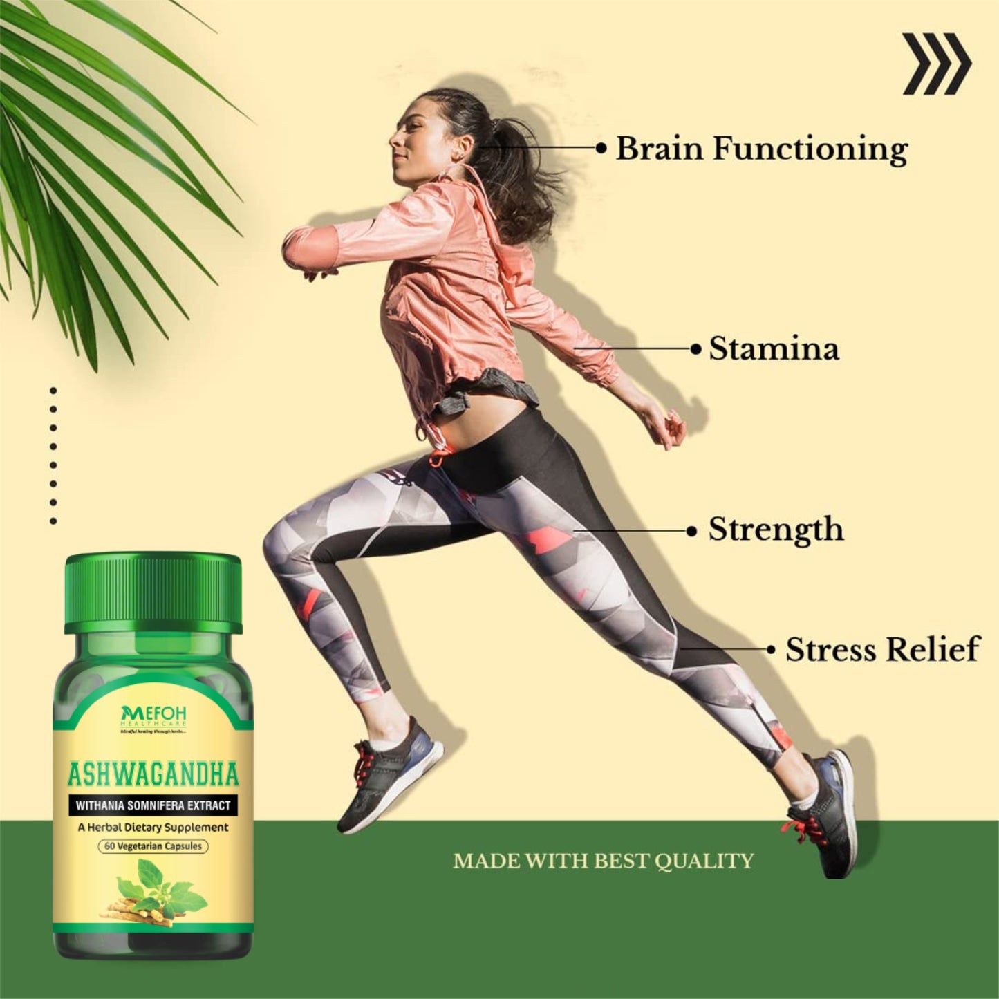 Mefoh Ashwagandha Capsules – Natural Stress Relief & Energy Booster