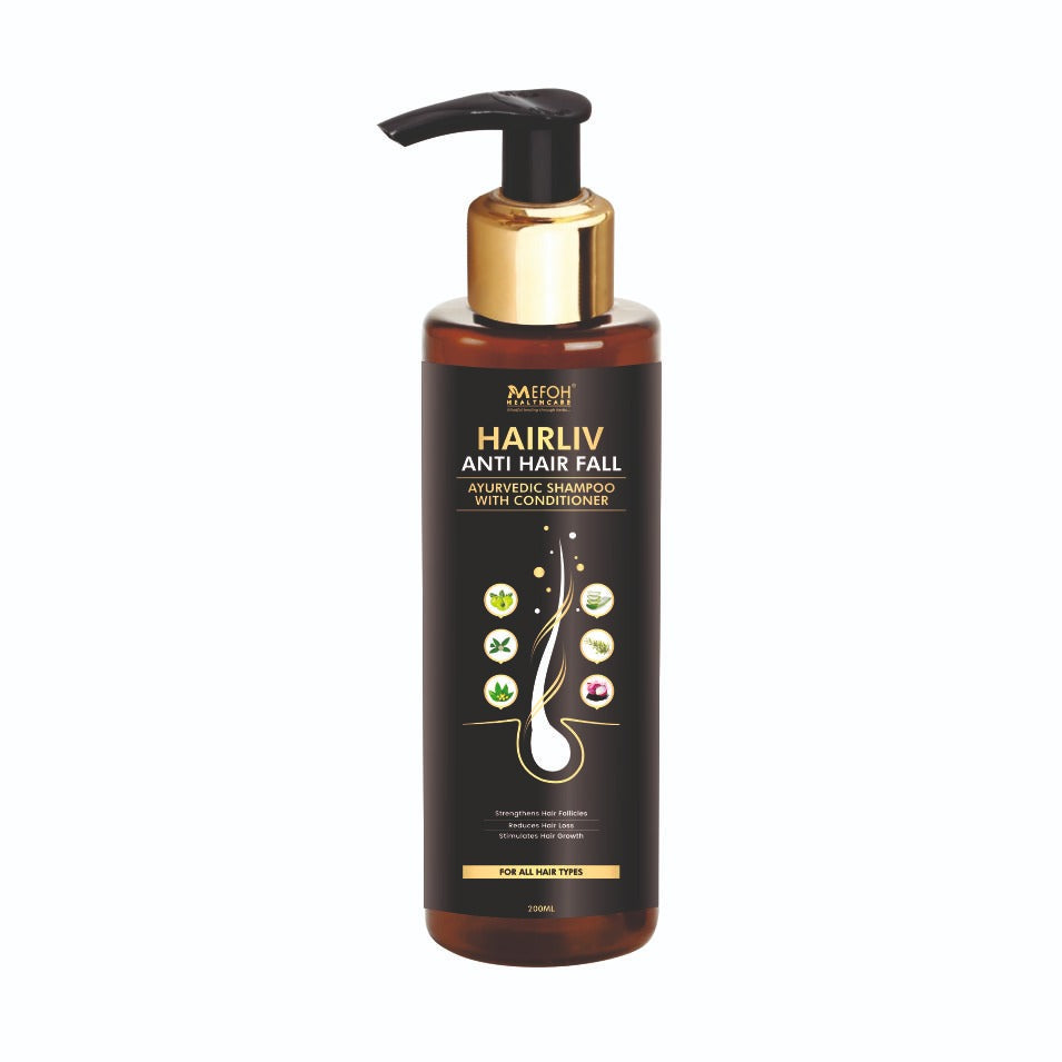 MEFOH HairLiv Anti-Hairfall Shampoo – Ayurvedic Care for Stronger, Thicker & Healthier Hair