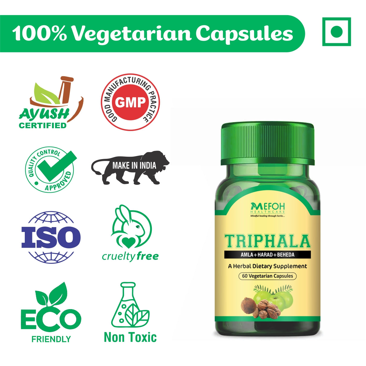 Mefoh Triphala Capsules – Natural Detox & Digestive Support