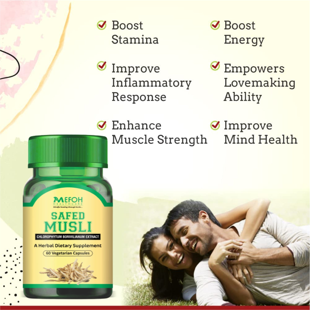 Mefoh Safed Musali Capsules – Natural Strength, Vitality & Stamina Booster