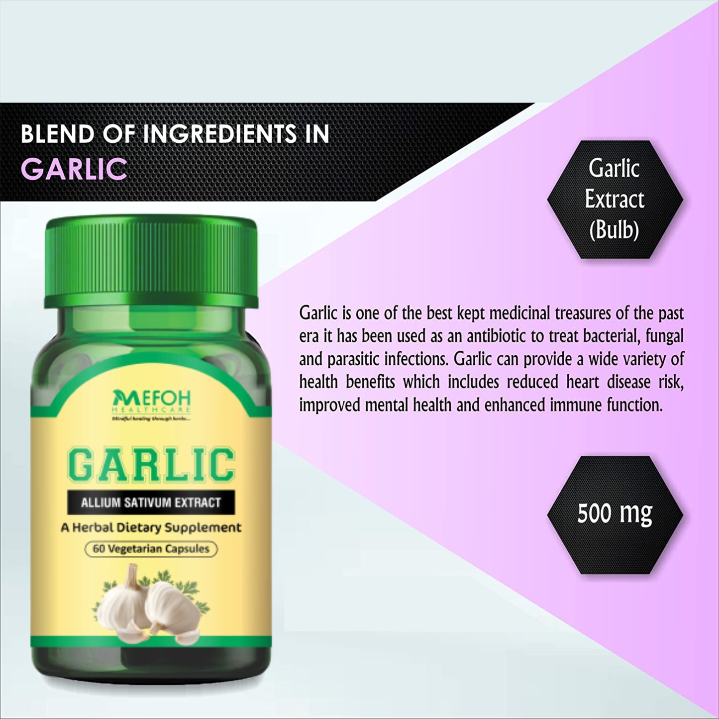 Mefoh Garlic Capsules – Heart Health, Immunity & Cholesterol Support