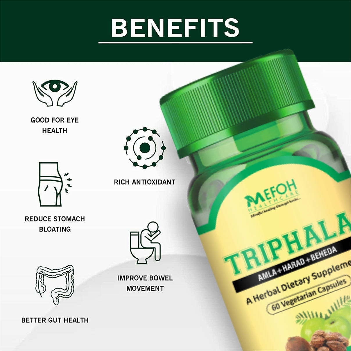 Mefoh Triphala Capsules – Natural Detox & Digestive Support