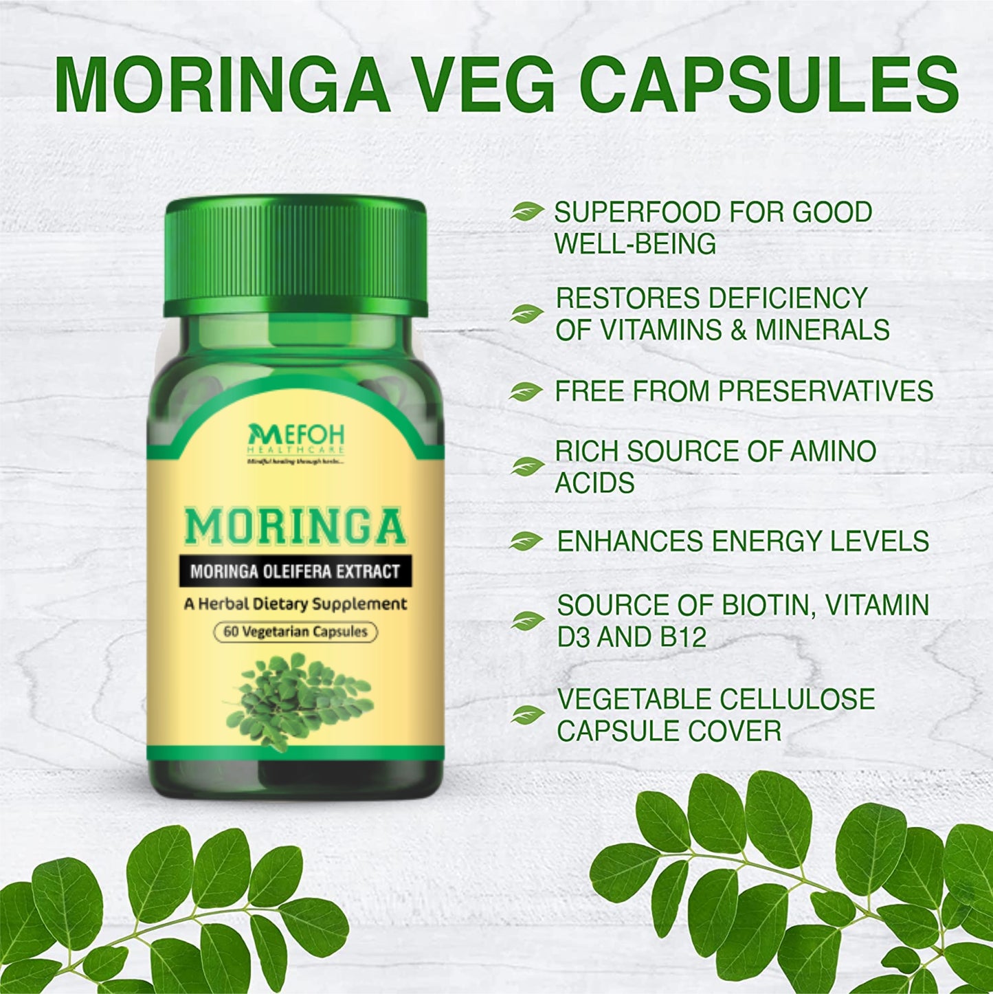 Mefoh Moringa Capsules – Superfood for Energy, Immunity & Overall Wellness