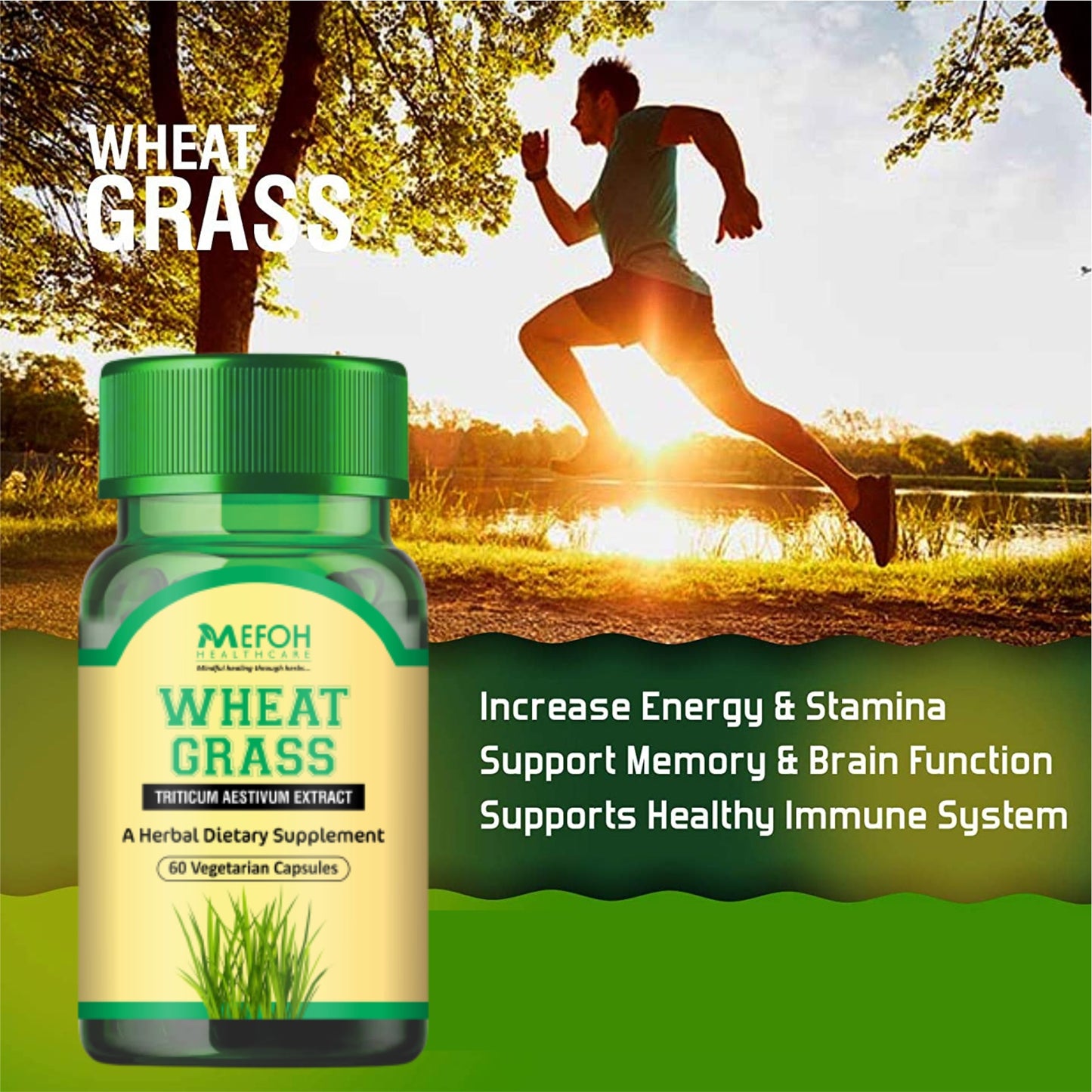 Mefoh Wheat Grass Capsules – Daily Detox, Energy Boost & Nutrient Powerhouse