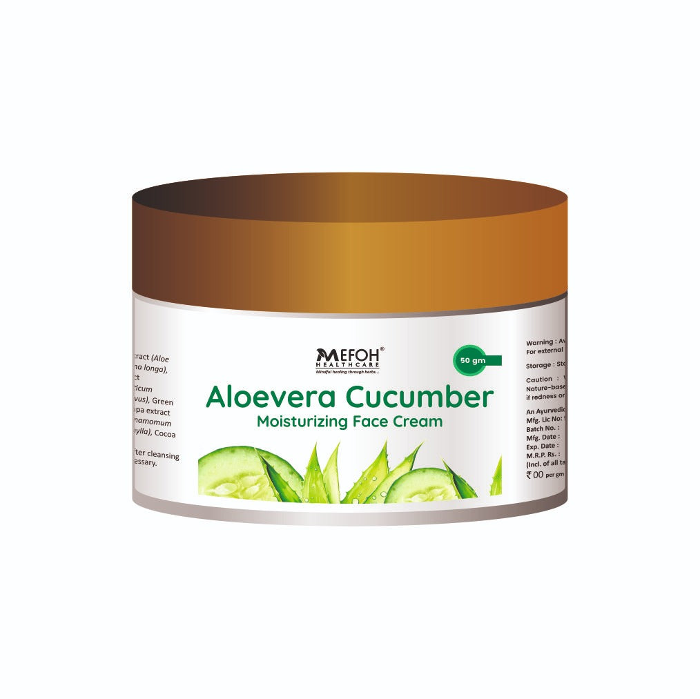 MEFOH Aloe Vera & Cucumber Face Cream – Soothing Hydration & Refreshing Glow, 50g