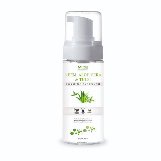 Mefoh Neem, Aloe Vera & Tulsi Foaming Face Wash – Purifying & Soothing Face Wash for Clear, Fresh Skin