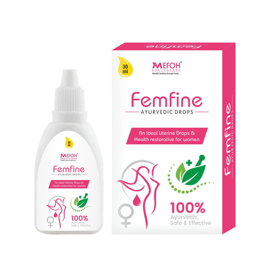 MEFOH FEMFINE Drops | Ayurvedic Hormonal Balance & Women’s Wellness Tonic | Supports Menstrual Health, Reduces Cramps & Boosts Energy – 30ml