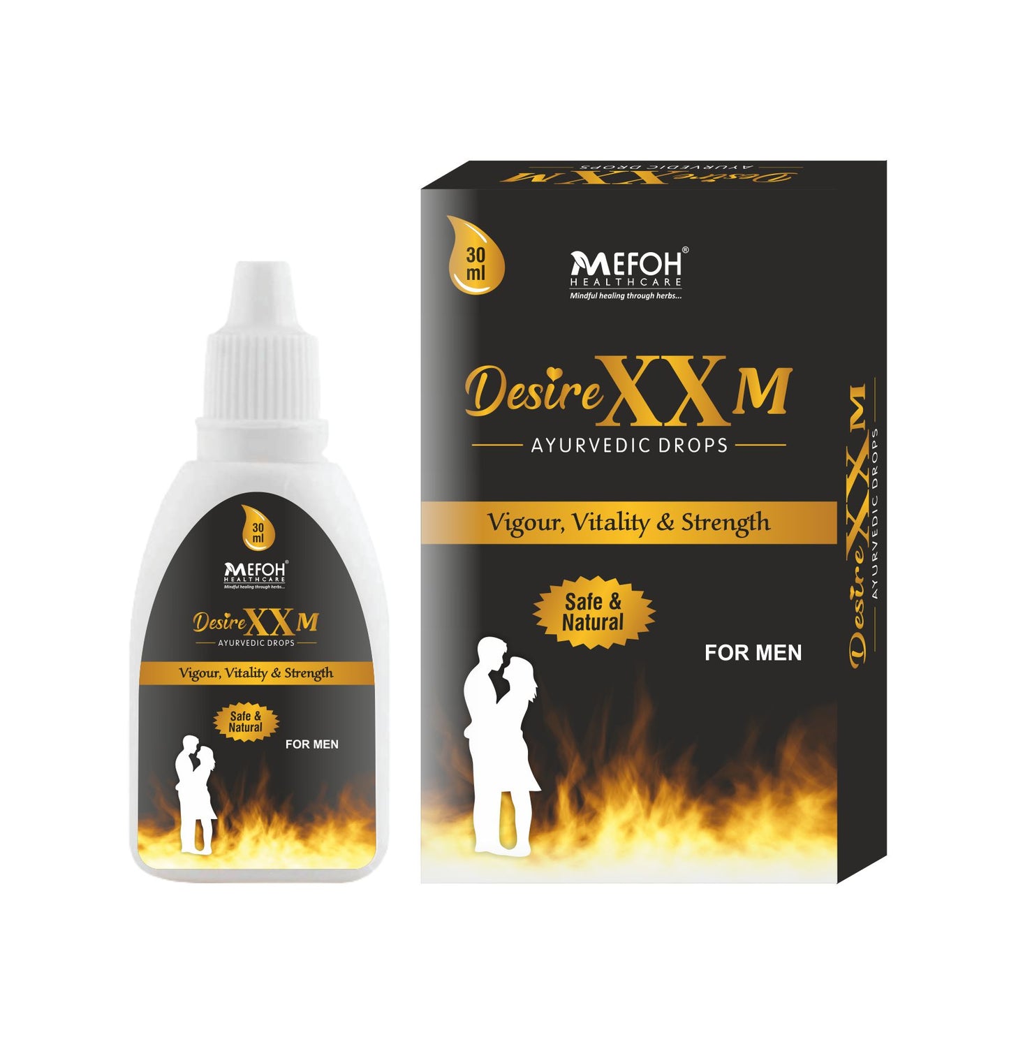 MEFOH Desire XX-M Drops | Ayurvedic Vitality & Stamina Booster for Men | Enhances Strength, Energy & Performance – 30ml