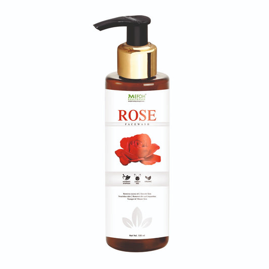 MEFOH Rose Facewash | Gentle Daily Cleanser with Natural Rose Extracts | Hydrates & Refreshes Skin – 100ml