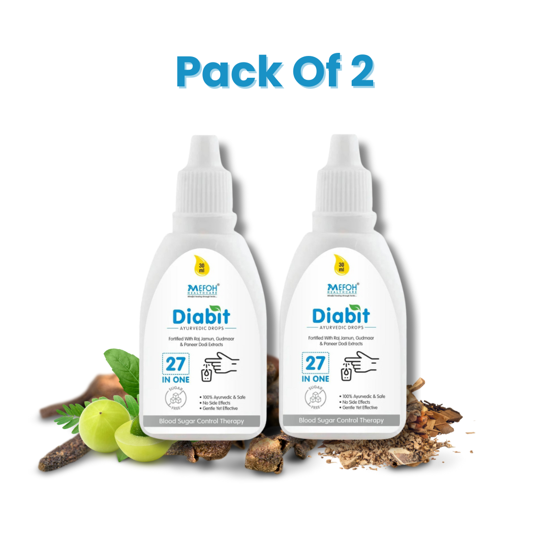 MEFOH DIABIT Drops - Ayurvedic Blood Sugar Support | (Pack of 2)