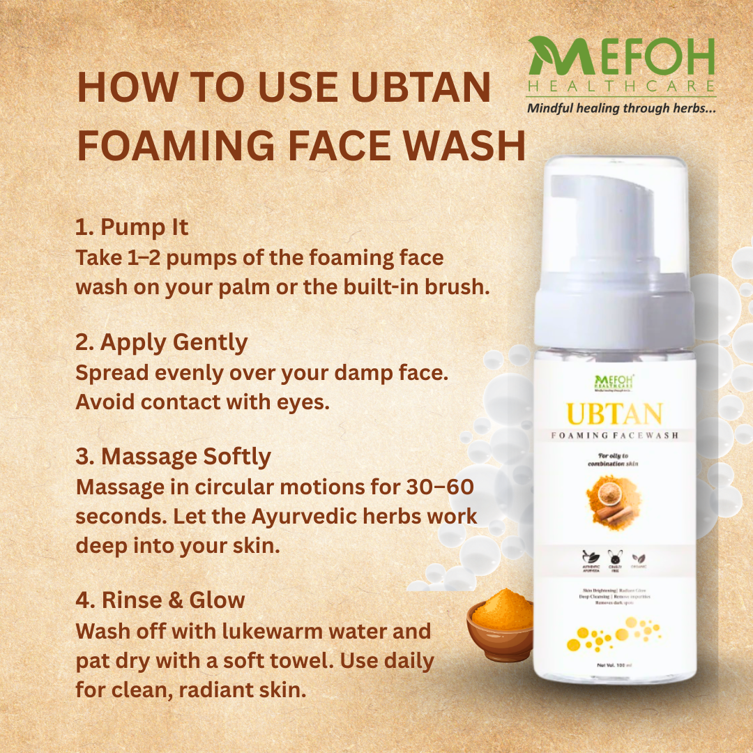 Mefoh Ubtan Foaming Face Wash – Natural Brightening & Deep Cleansing Face Wash
