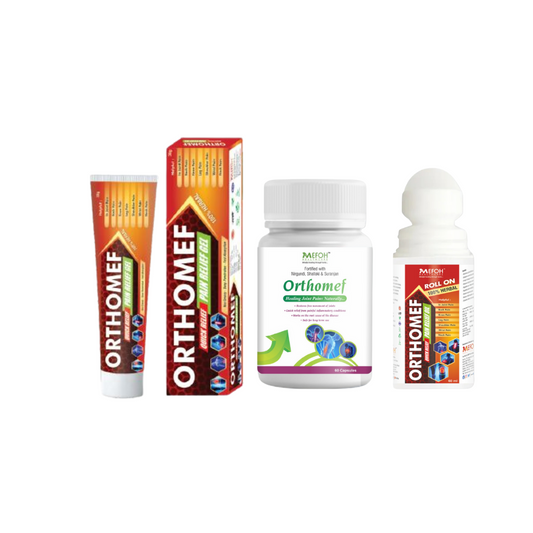 MEFOH Orthomef Advanced Pain Relief Combo – Capsules, Roll-On & Gel for Joint & Muscle Pain