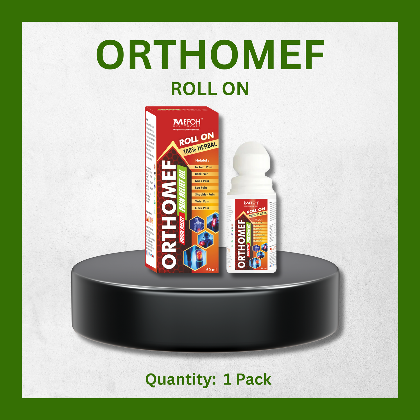 OrthoMEF Ayurvedic ROLL ON – Fast Action for Joint & Muscle Pain 60 ML