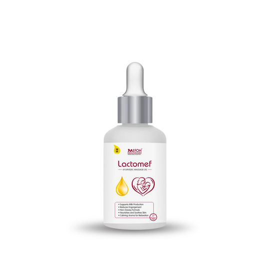MEFOH Lactomef Massage Oil | Ayurvedic Postnatal Breast Massage Oil for Lactation Support – Enhances Milk Flow & Reduces Engorgement – 30ml