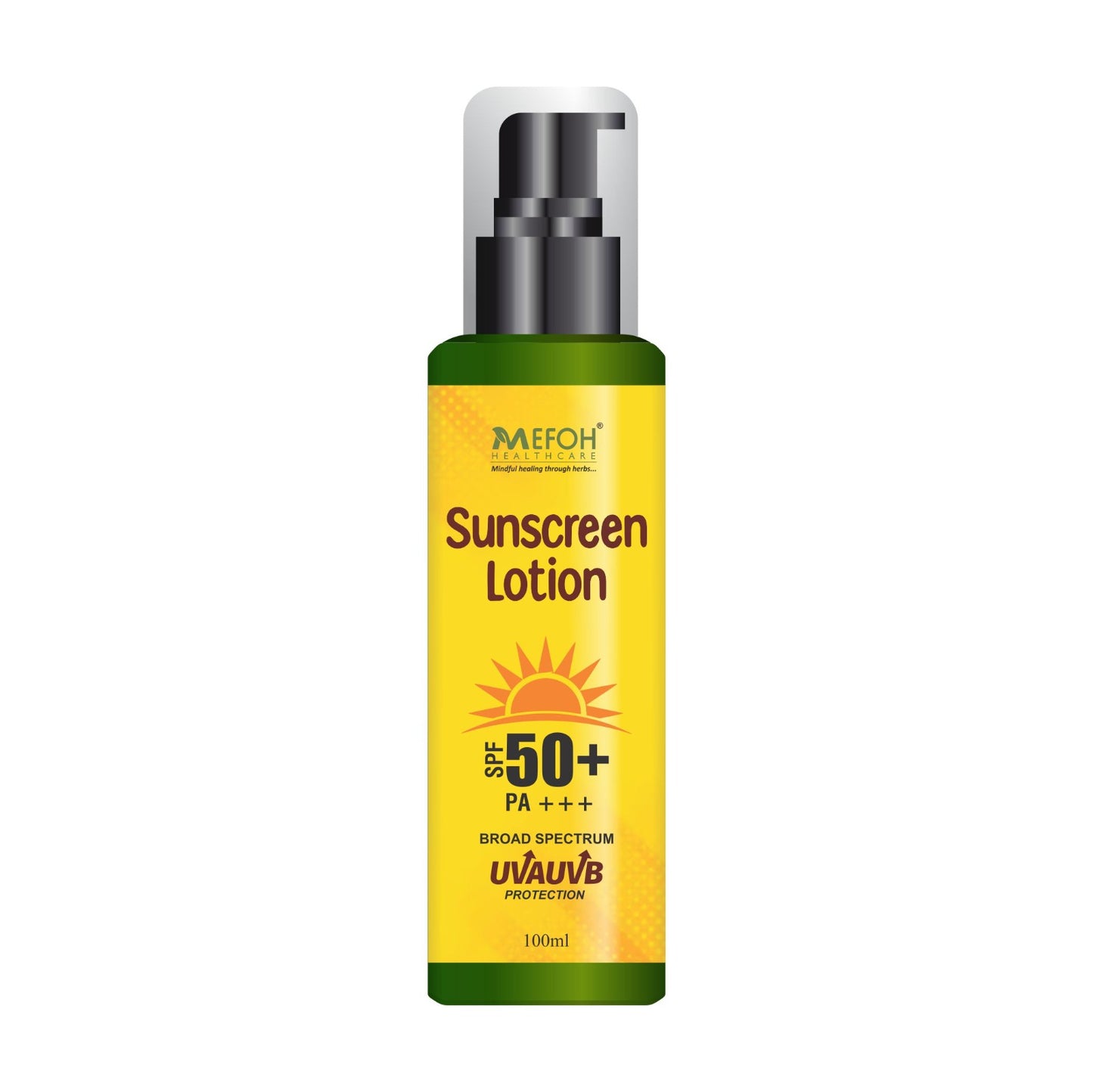 MEFOH Ayurvedic Sunscreen Lotion SPF 50+ PA+++ Broad Spectrum UV Protection