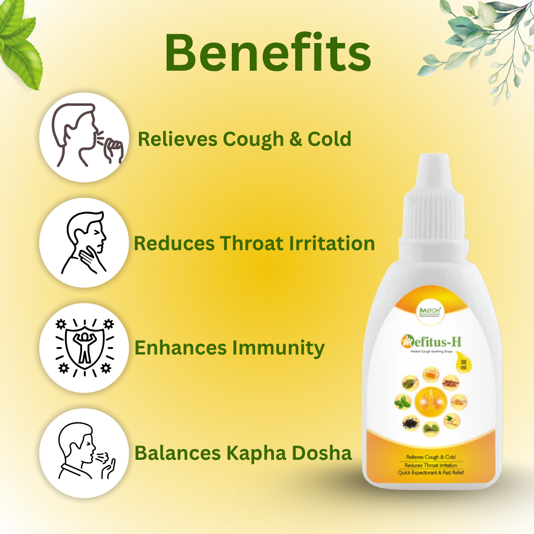 MEFOH Mefitus-H Drops – Ayurvedic Cough & Cold Relief (30ml)