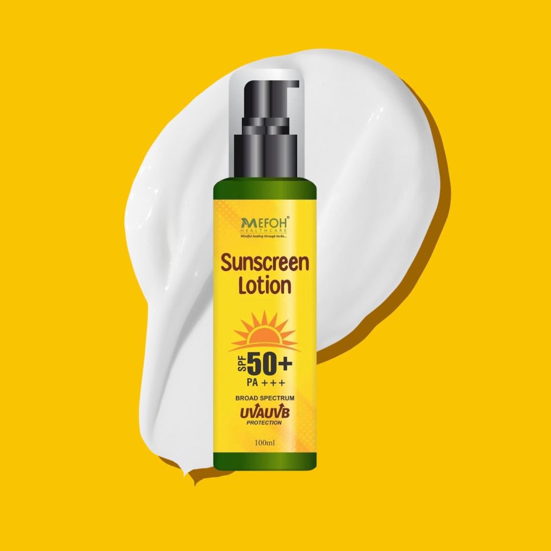MEFOH Ayurvedic Sunscreen Lotion SPF 50+ PA+++ Broad Spectrum UV Protection