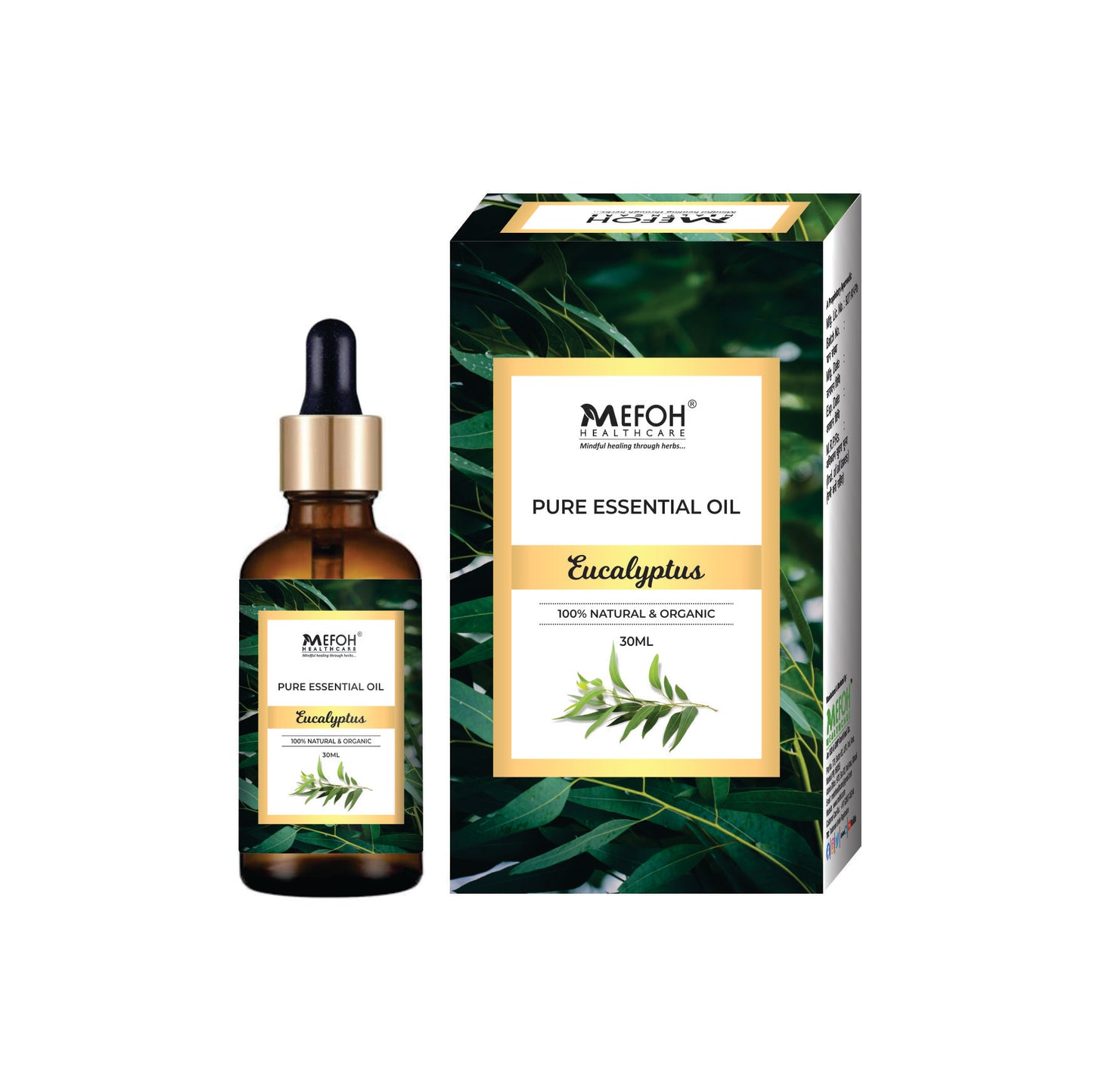 Mefoh Eucalyptus Essential Oil – Pure & Natural, Refreshing Aromatherapy Oil for Cold Relief, Pain & Skin Care