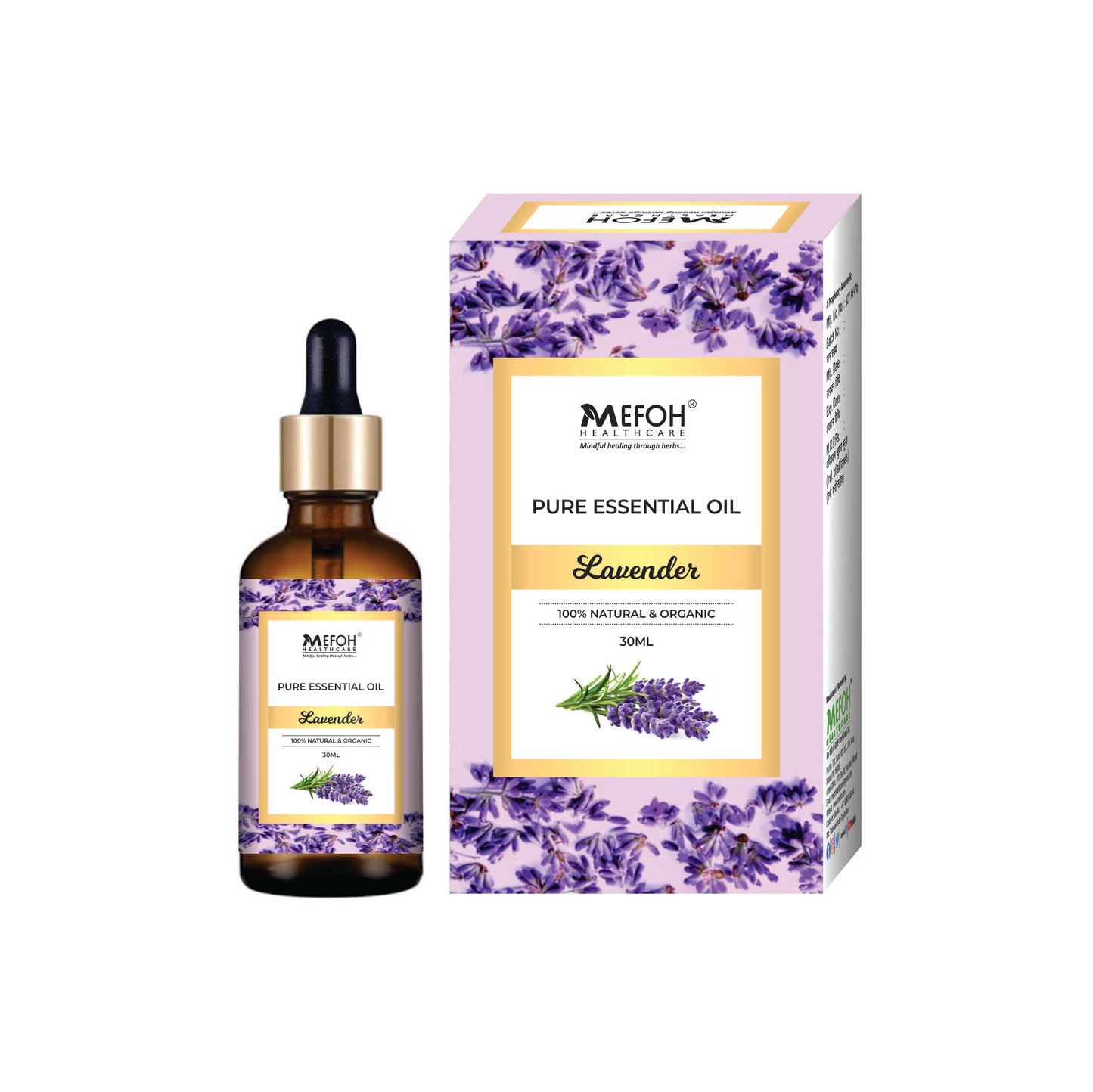 Mefoh Lavender Essential Oil – Pure & Natural, Calming Aromatherapy Oil for Relaxation, Sleep & Skin Care