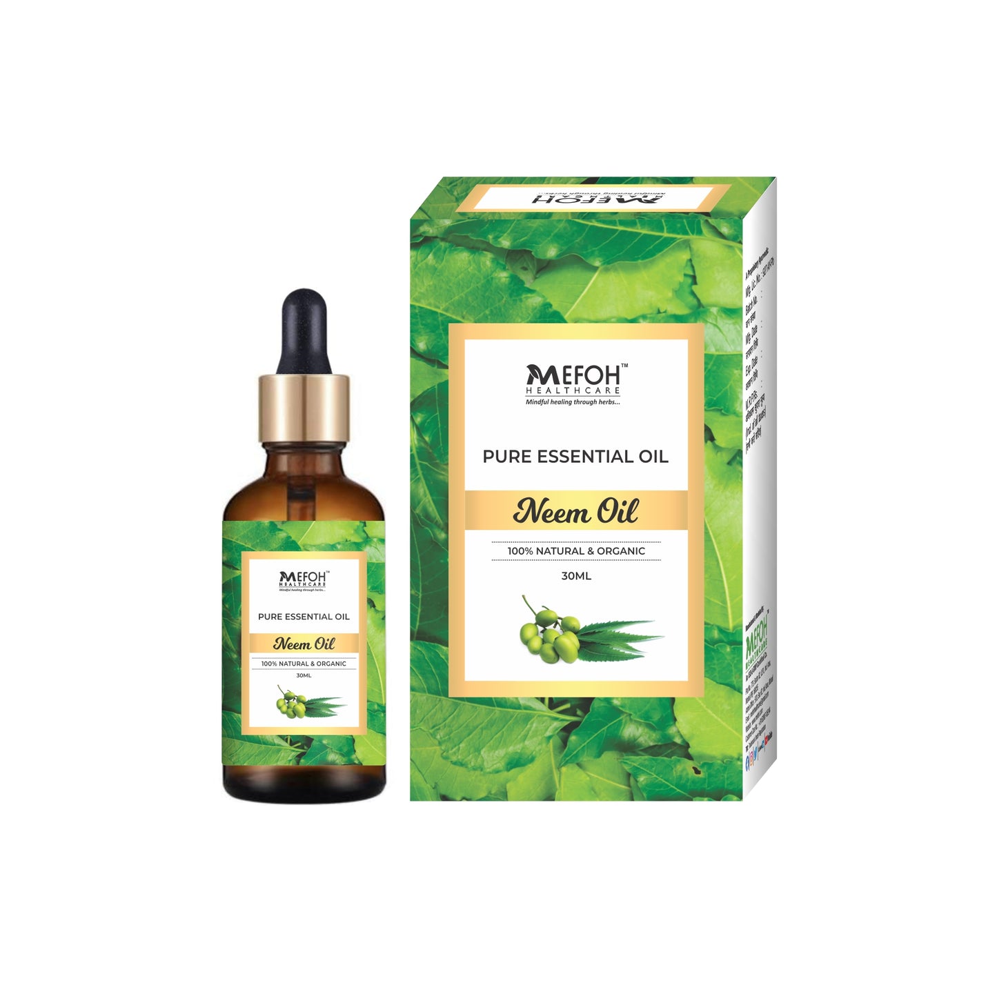 Mefoh Neem Oil –  Pure & Natural, Cold-Pressed for Skin Care, Hair Health & Natural Healing